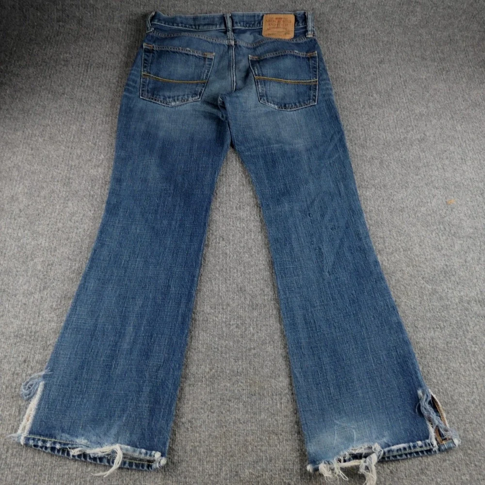 Abercrombie Fitch Mens Jeans 31x32 Blue Bootcut Button Fly Heavy Ounce Vintage